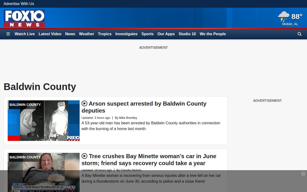 Baldwin County arrest news on the FOX10 county page